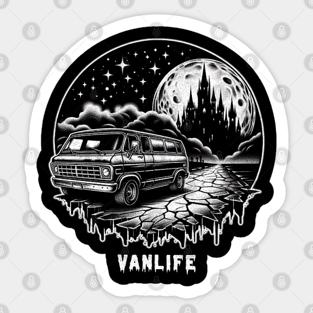 Vintage econoline castle vanlife Sticker by Tofuvanman